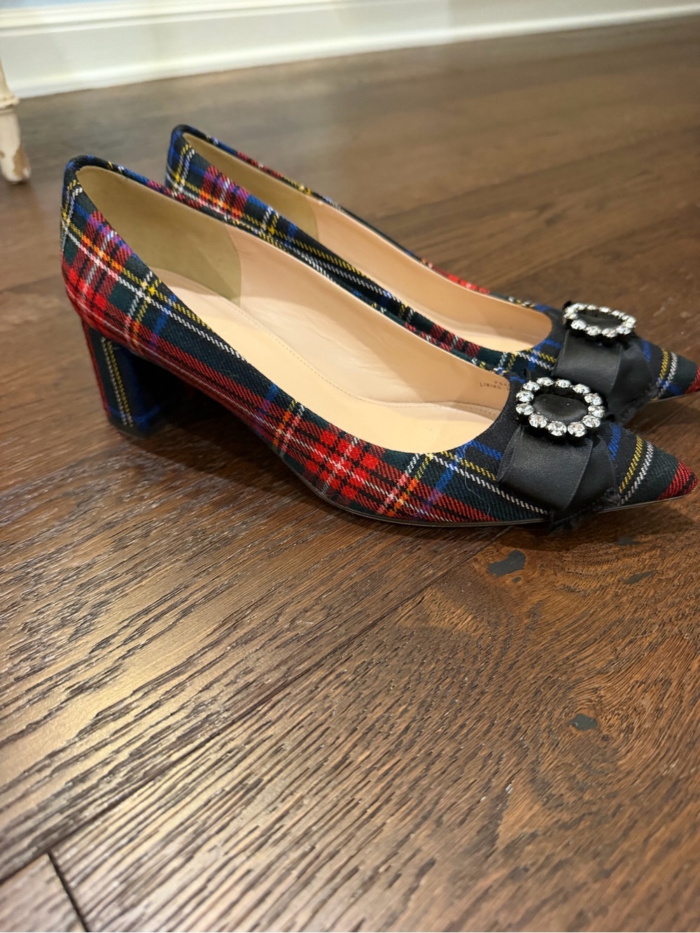 J.Crew collection Avery Christmas holiday plaid block heel pumps 8.5 - Picture 2 of 9